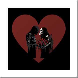 Valentines Day, black metal, minimalistic heart, norwegian black metal Posters and Art